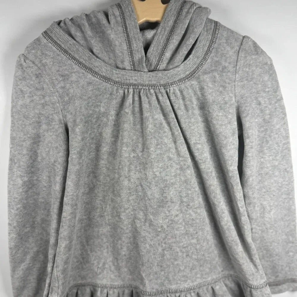 Gap Kids Girls XSmall 4-5 Gray Long Sleeve Hooded TShirt Dress Sweatshirt Casual